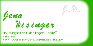 jeno wisinger business card